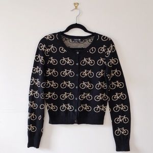 Quirky Bicycle Cardigan Sweater